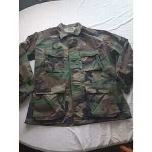 Vintage Camo Military Double Breast Shacket Mens Size Medium